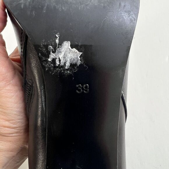 Annabella Boots Women’s Size 8 EU 39 Black Leather Side Zip Block Heel - Picture 11 of 11